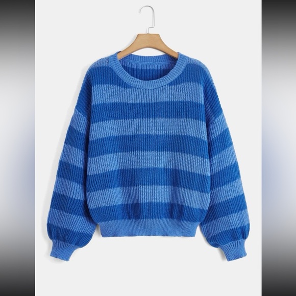 Plus Color Block Drop Shoulder Sweater - Picture 1 of 4